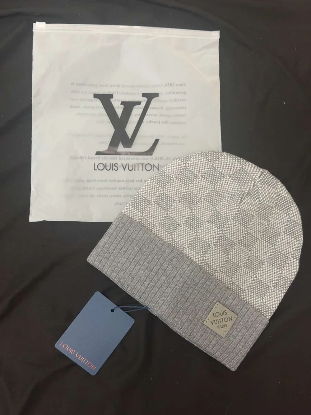 Grey Monogram Beanie